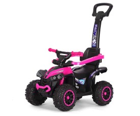 Vaikiškas dviratukas su stūmačiu „Wild Pink”