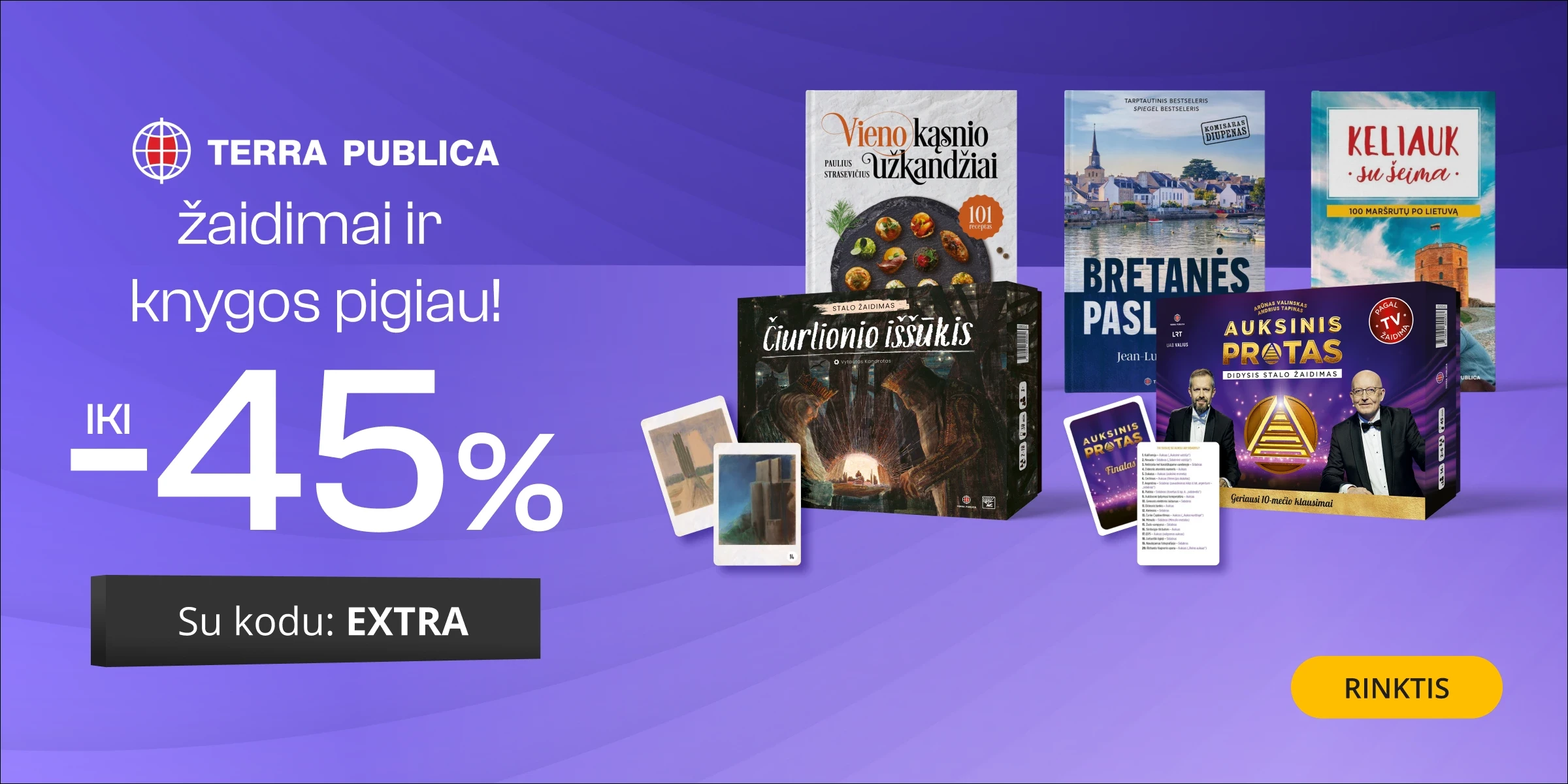 Leidyklos TERRA PUBLICA knygoms ir žaidimams iki - 45 % extra nuolaidos!