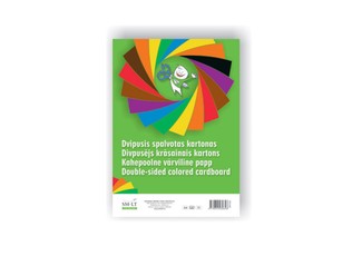 Dvipusis spalvotas kartonas A4 16l