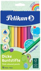 Pieštukai spalvoti stori trikampai 12sp.