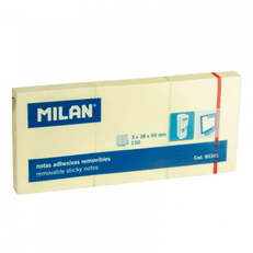 Lipnūs lapeliai MILAN, 38 x 50 mm, geltonos spalvos, 3 x 100 vnt.