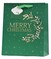 Kalėdinis dovanų maišelis „Merry Christmas“, žalias, 22,9 cm