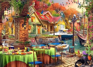 Brain Tree - Boat Club Breakfast 1000 Pieces Jigsaw Puzzle for Adults
