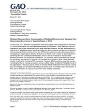 Medicaid managed care, compensation of Medicaid directors and managed care organization executives in selected states in 2015