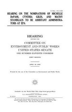 Hearing on the nominations of Michelle DePass, Cynthia Giles, and Mathy Stanislaus to be assistant administrators at EPA