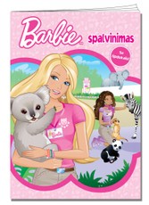 Barbė. Spalvinimas su lipdukais