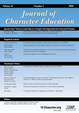 Journal of Character Education Volume 16 Number 1 2020