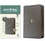 NLT Thinline Reference Zipper Bible, Filament Enabled (Leatherlike, Textured Cross Gray, Indexed, Red Letter)