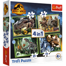 TREFL JURASSIC WORD 35+48+54+70 dėlionių rinkinys „Juros periodo parkas“