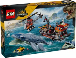 LEGO Jurassic World 77983 laivo ataka su Mosasauru