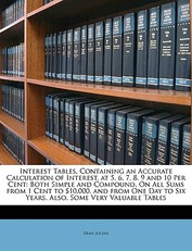 Interest Tables, Containing an Accurate Calculation of Interest, at 5, 6, 7, 8, 9 and 10 Per Cent