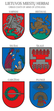 Lipdukų rinkinys su Lietuvos miestų herbais. (Varniai)