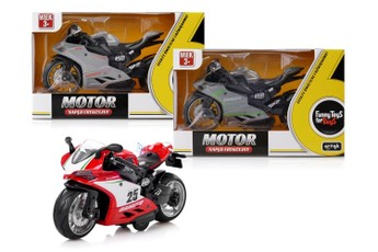 Žaislinis motociklas su trinties pavara ir garso bei šviesos efektais