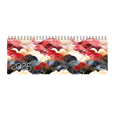 Horizontalus stalo kalendorius MEMO CARD GOLDEN SILK, laminuoto kartono viršeliu, 2025 m.