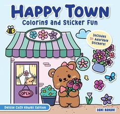 Happy Town Coloring and Sticker Fun