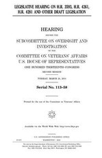 Legislative hearing on H.R. 3593, H.R. 4261, H.R. 4281 and other draft legislation