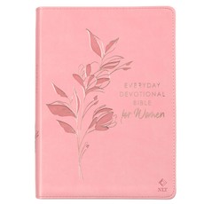 NLT Holy Bible Everyday Devotional Bible for Women New Living Translation, Vegan Leather, Pink Debossed
