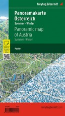 Österreich Panoramakarte, Sommer / Winter, Poster, Plano in Rolle, freytag & berndt