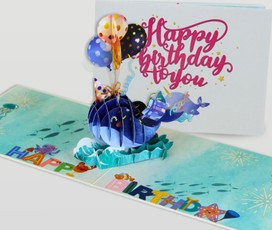 3D iššokantis atvirukas „Whale“