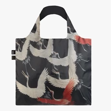 LOQI pirkinių krepšys „ANONYMOUS Furisode with a Myriad of Black Cranes Recycled Bag“