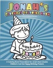 Jonah's Birthday Coloring Book Kids Personalized Books