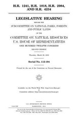 H.R. 1241, H.R. 1818, H.R. 2984, and H.R. 4234