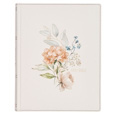 KJV Note-Taking Bible LP Faux Leather Hc White Floral