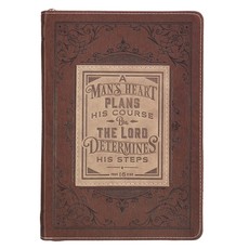 Journal Classic Zippered Luxleather a Man's Heart - Prov 16:9