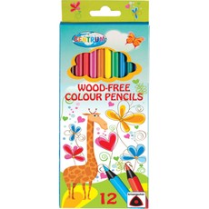 Spalvoti pieštukai trikampiai plastikiniai lankstūs CENTRUM 12 sp.