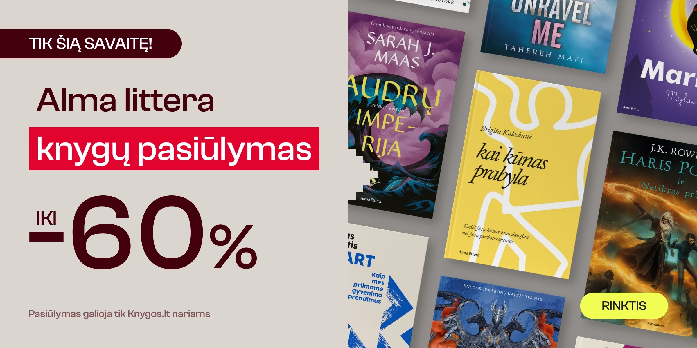 Leidyklos ALMA LITTERA knygoms iki -60%!