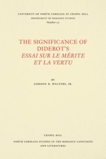 The Significance of Diderot's Essai Sur Le MÃ©rite Et La Vertu