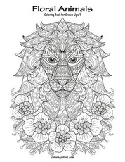 Floral Animals Coloring Book for Grown-Ups 1