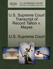 U.S. Supreme Court Transcript of Record Talton V. Mayes