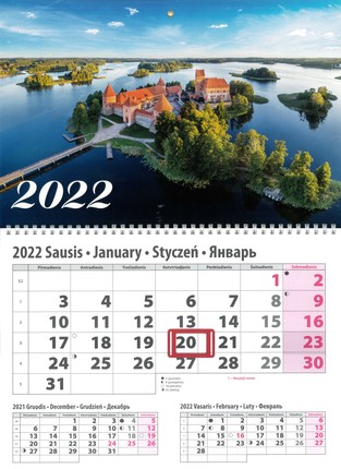 2022 m. sieninis kalendorius Trakai