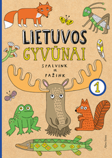 Lietuvos gyvūnai. Spalvink ir pažink. 1 d.