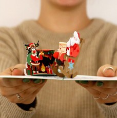 3D iššokantis Kalėdinis atvirukas  „Santa Claus Fireplace“