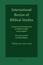 International Review of Biblical Studies, Volume 54 (2007-2008)