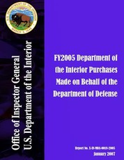 FY2005 Department of the Interior Purchases Made on Behalf of the Department of Defense