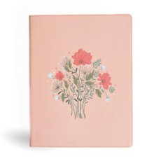 CSB Illustrator's Notetaking Bible, Large Print Edition, Peach Bouquet Leathertouch