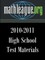 High School Test Materials 2010-2011