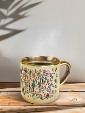 Riboto leidimo Knygos.lt puodelis (geltonas), 400 ml