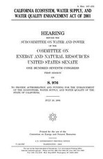 California Ecosystem, Water Supply, and Water Quality Enhancement Act of 2001