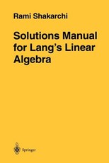 Solutions Manual for Lang's Linear Algebra