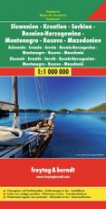 Slowenien / Kroatien / Serbien / Bosnien-Herzegowina / Montenegro / Kosovo / Mazedonien 1 : 1 000 000. Autokarte