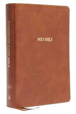 Nkjv, Foundation Study Bible, Large Print, Leathersoft, Brown, Red Letter, Thumb Indexed, Comfort Print