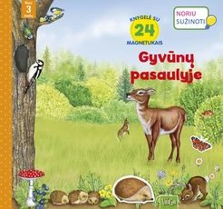 Gyvūnų pasaulyje. Knygelė su magnetukais Gyvūnų pasaulyje. Knygelė su magnetukais