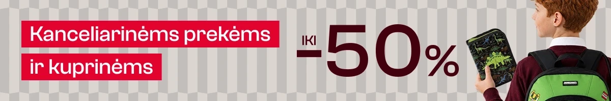 Kanceliarinėms prekėms, kuprinėms ir sportiniams krepšiams iki 40%!