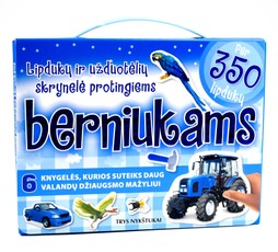 Lipdukų ir užduotėlių skrynelė protingiems berniukams: 6 knygelių rinkinys