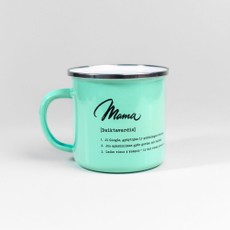 Metalinis puodelis su stilingu užrašu „Mama“, mėtinis, 300 ml