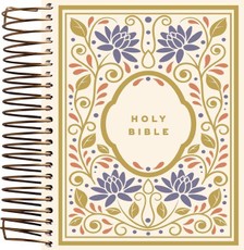 Niv, Journal the Word Bible, Spiral-Bound Edition, Double-Column, Hardcover Spiral, Multi-Floral, Red Letter, Comfort Print